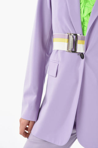 Belted Lined Single Breasted Blazer