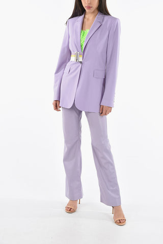 Belted Lined Single Breasted Blazer