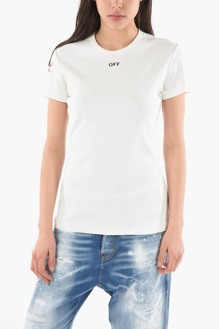 Ribbed Stretch Cotton OW BASIC T-Shirt