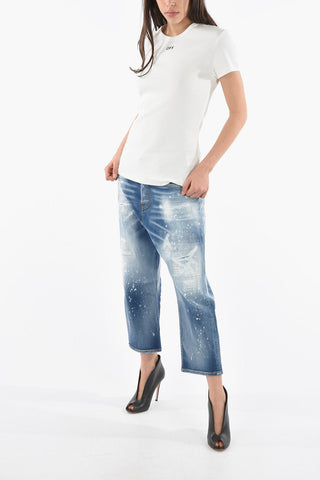 Ribbed Stretch Cotton OW BASIC T-Shirt