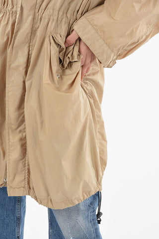 Parka in Nylon con Cappuccio Estraibile