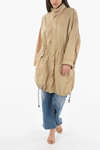 Parka in Nylon con Cappuccio Estraibile