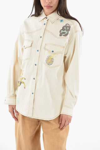 Denim Overshirt with Hot Air Balloon Patch