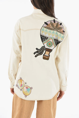 Denim Overshirt with Hot Air Balloon Patch
