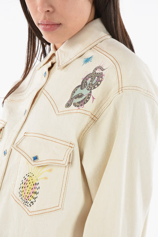 Denim Overshirt with Hot Air Balloon Patch