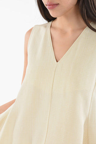 Silk-blend Sleeveless Top with V-neckline