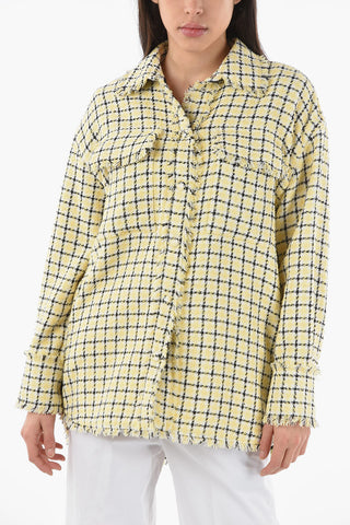 Checkered Overshirt With Fringed Bottom