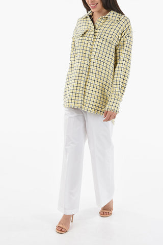 Checkered Overshirt With Fringed Bottom