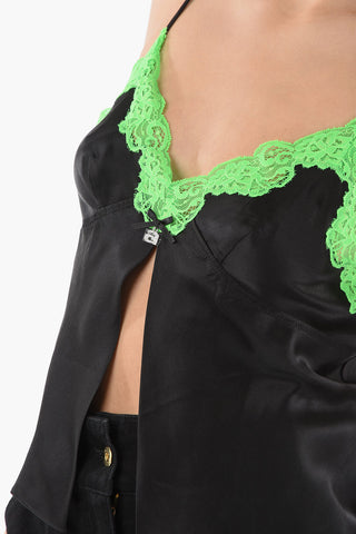Silk BUTTERFLY Top with Lace Detail