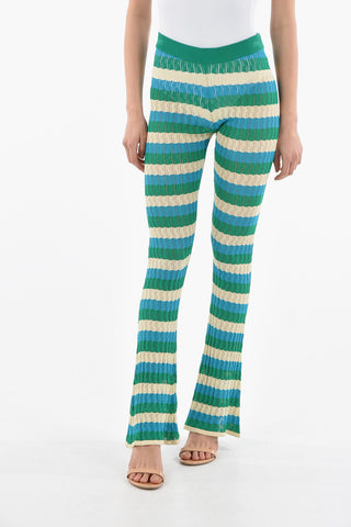 Striped Motif  Boot Cut Pants