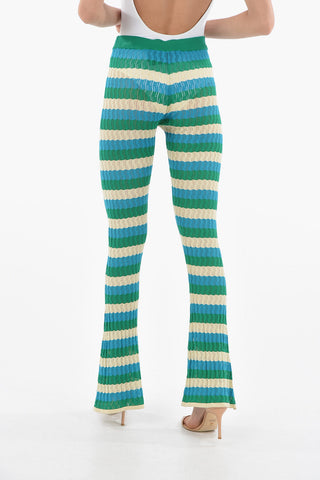 Striped Motif  Boot Cut Pants