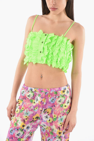 Top Crop Senza maniche Con Rouches
