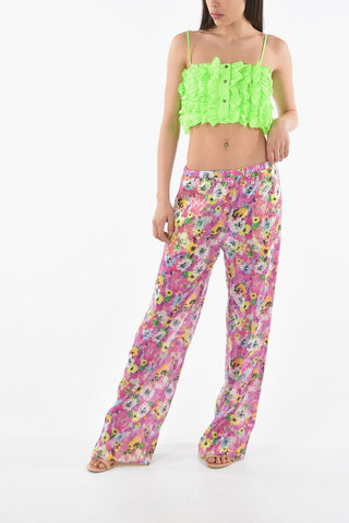 Top Crop Senza maniche Con Rouches