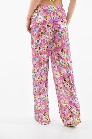 Floral Print Pants With Sequins