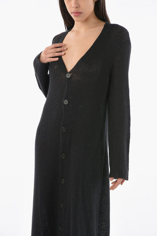 Cardigan Lungo in Misto lana
