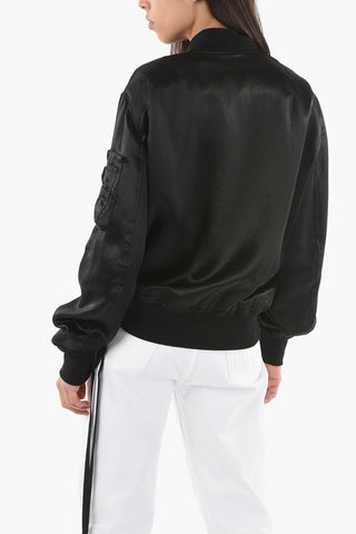 Tech-satin Zip-up BARBARA Bomber Jacket