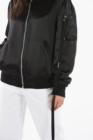 Tech-satin Zip-up BARBARA Bomber Jacket