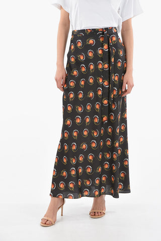 ENDLESS SUNSET Tech-satin Wrap Skirt with Slit