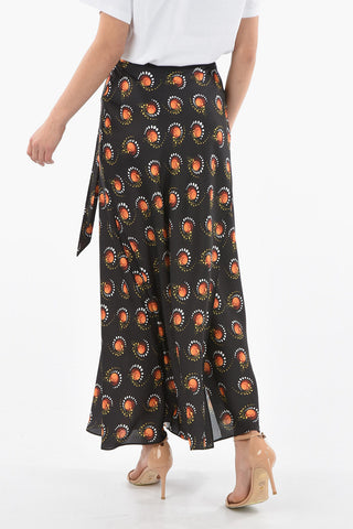 ENDLESS SUNSET Tech-satin Wrap Skirt with Slit
