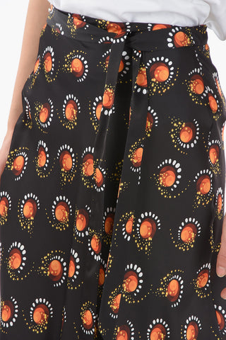 ENDLESS SUNSET Tech-satin Wrap Skirt with Slit