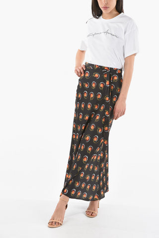 ENDLESS SUNSET Tech-satin Wrap Skirt with Slit