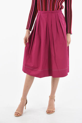 Cotton Flared Midi Skirt