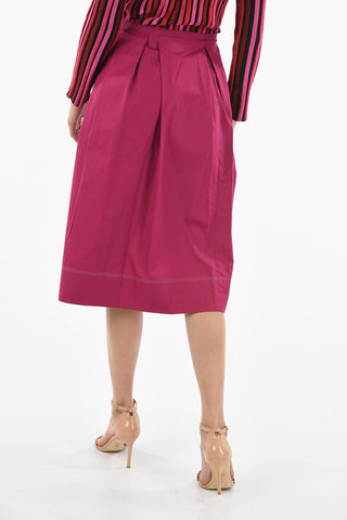 Cotton Flared Midi Skirt