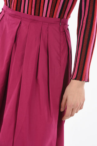 Cotton Flared Midi Skirt