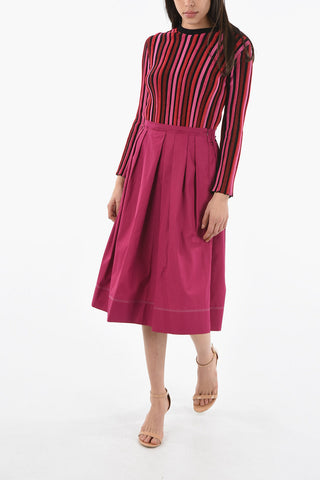 Cotton Flared Midi Skirt