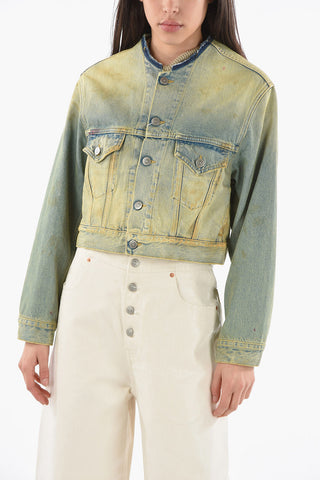 ARTISANAL Giubbotto Crop in Denim Lavaggio Vintage