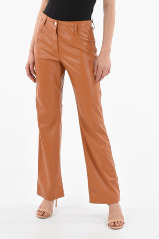 Faux Leather Regular Fit 4 Pockets Pants