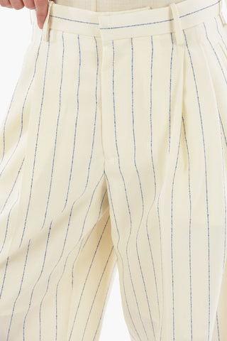 Double-pleated PIN STRIPE Wide Leg Pants