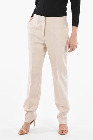 Pantalone a Sigaretta in Lana a Una Pince
