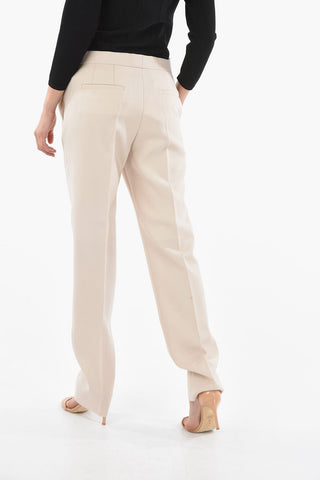 Pantalone a Sigaretta in Lana a Una Pince