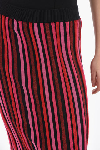 EMPORIO Knitted Midi Pencil Skirt with Lurex-stripe Detailing