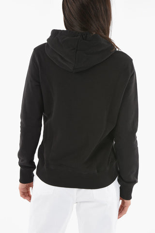 JEANS COUTURE Fleeced Cotton Hoodie with Printed Logo