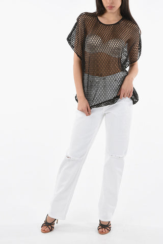 BEACHWEAR Knitted Net with Crew-neck