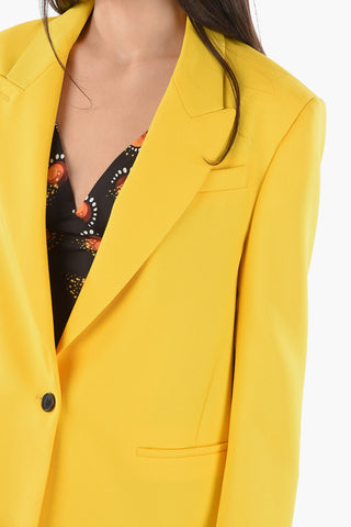 Single-breasted Blazer with Peak Lapel and Flush Pockets