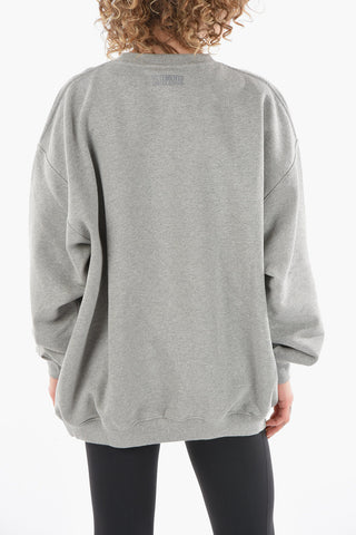 Crew Neck UNISEX Crystal Logo Cotton Sweatshirt