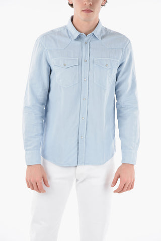 Camicia HOUSTON in Cotone e Lino con Doppio Taschino