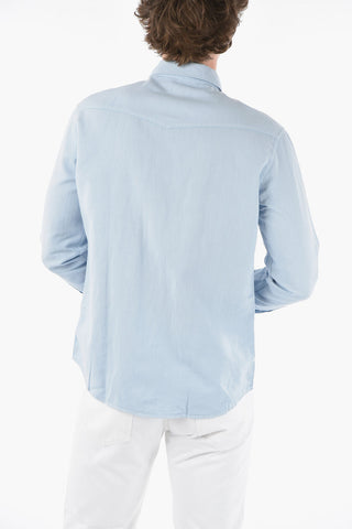 Camicia HOUSTON in Cotone e Lino con Doppio Taschino
