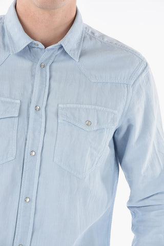 Camicia HOUSTON in Cotone e Lino con Doppio Taschino