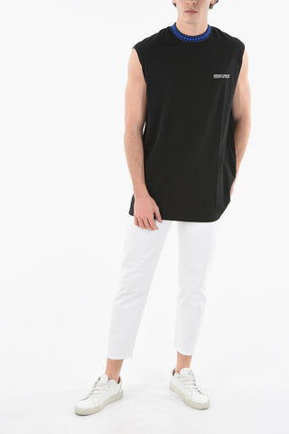 Canottiera CROSS COLLAR in Cotone con Logo