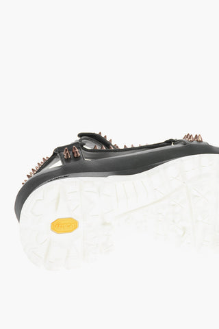 Faux-leather TRACE Flatform Sandals with Stud-embellishment and Velcro Fastening