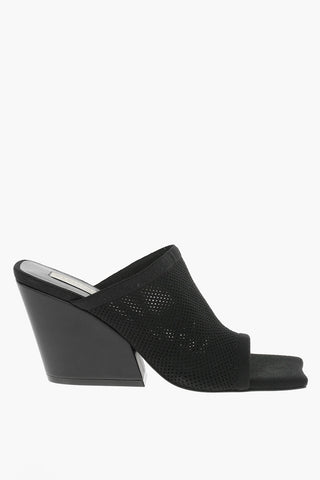 Mesh-knit Mules with Squared-toe