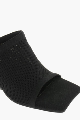 Mesh-knit Mules with Squared-toe