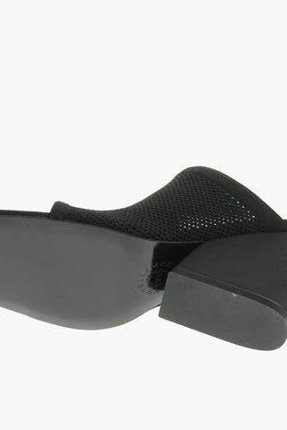 Mesh-knit Mules with Squared-toe