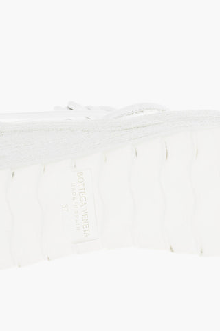 Meshed Wedged Espadrilles with Leather Trimmings