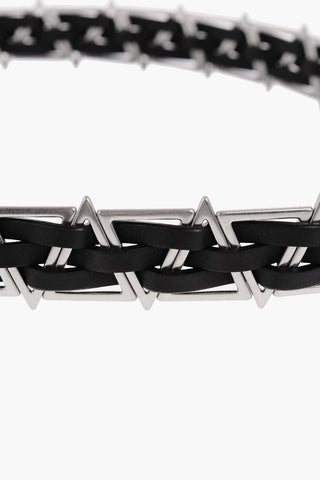 Cintura in Pelle TRIANGLES con Inserti in Metallo