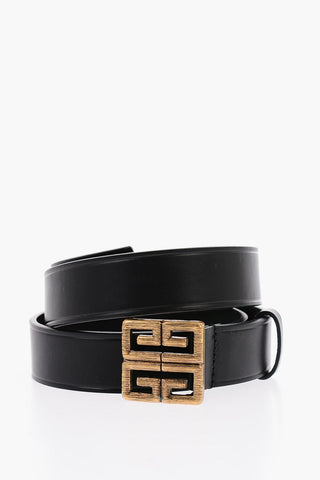 Logoed Buckle Leather Belt
